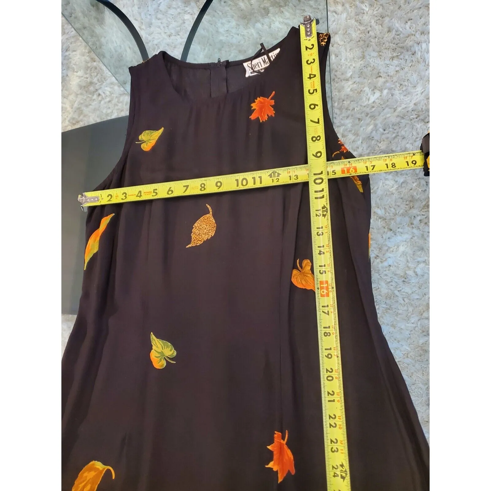 Sheri Martin Women Black Polyester Round Neck Sleeveless Casual Long Maxi Dress Size M - Image 11