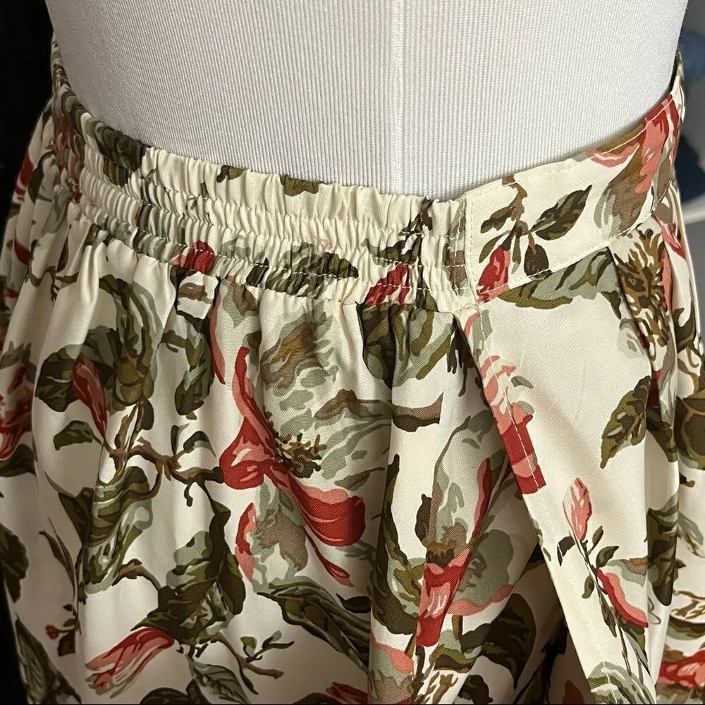 Vintage 80’s/ 90’s Handmade Skirt Set Autumn Floral Print S Green - Image 7