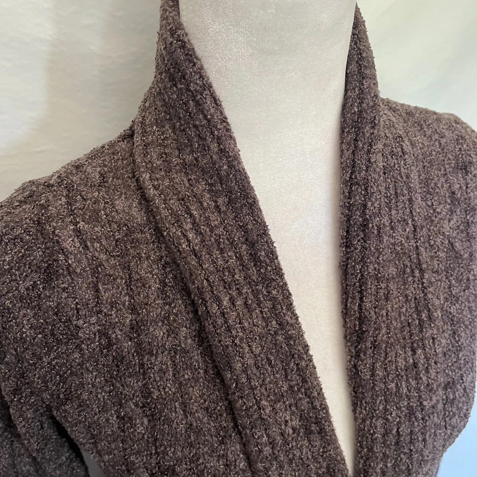 Barefoot Dreams CozyChic Lite Cardigan Womens Sweater Sz XS Brown Coastal Cozy - Image 4