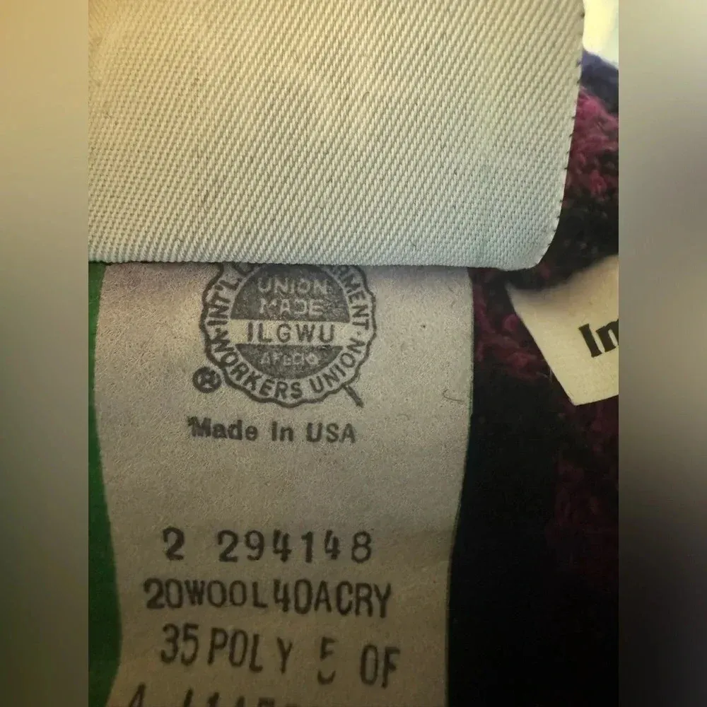 Vintage KORET Womens Petites‎ Wool straight Skirt purple pink Plaid USA Size 14 Blue - Image 4