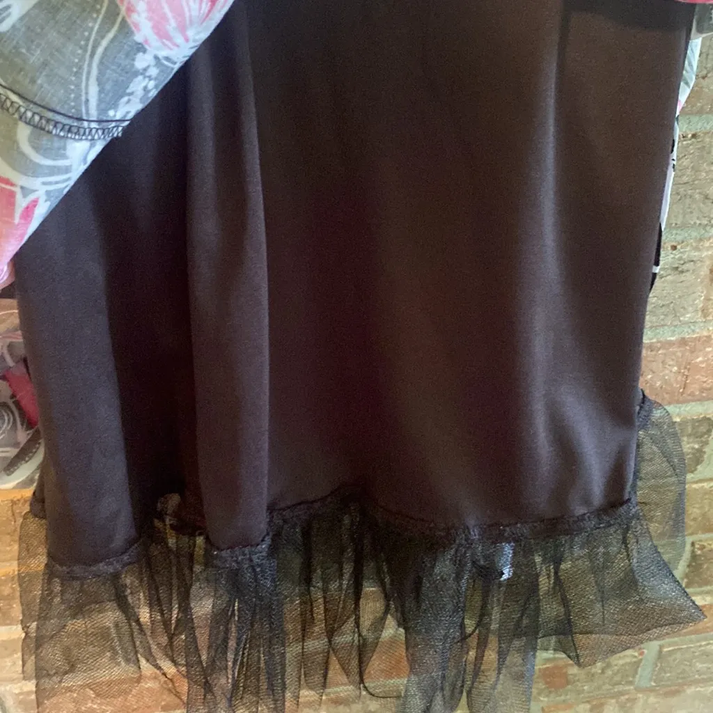 Pink and Black Sleeveless Strappy Sundress with lace accent - Image 4