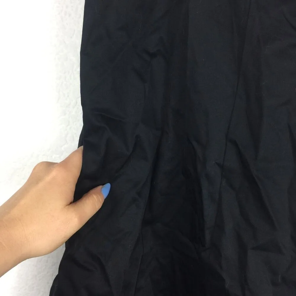 Zac Posen Isla Black Poplin Cotton Off Shoulder Scalloped Hem Mini Dress Size 8 - Image 9