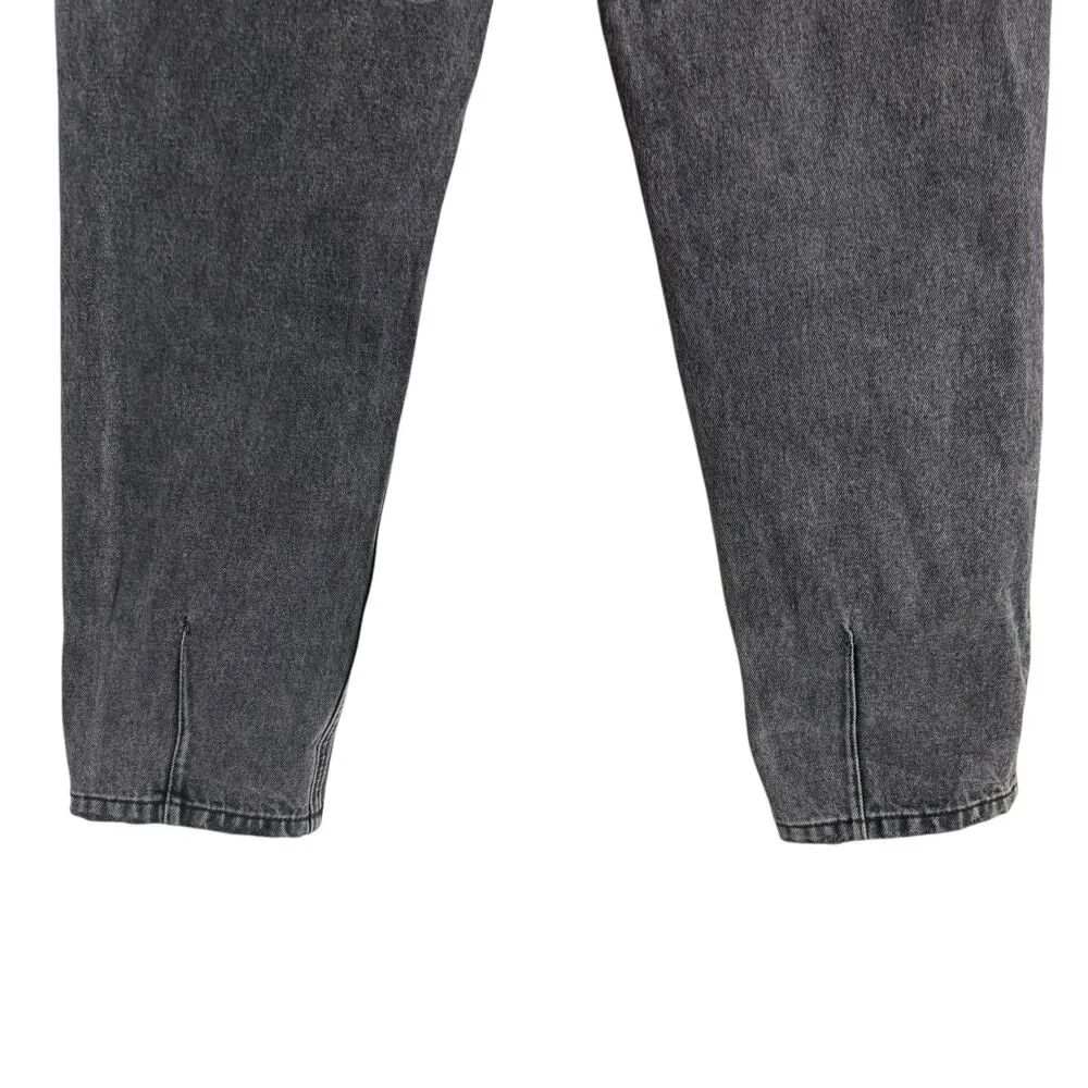 GRLFRND Dee Rumor Has It Washed Black Paperbag Belted High Rise Tapered Jeans 25 - Image 7