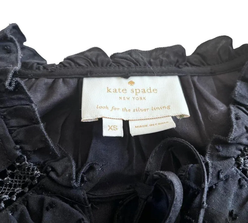 Kate Spade Broome Street Swiss Dot Sleeveless Black Dress Size XS - Image 7