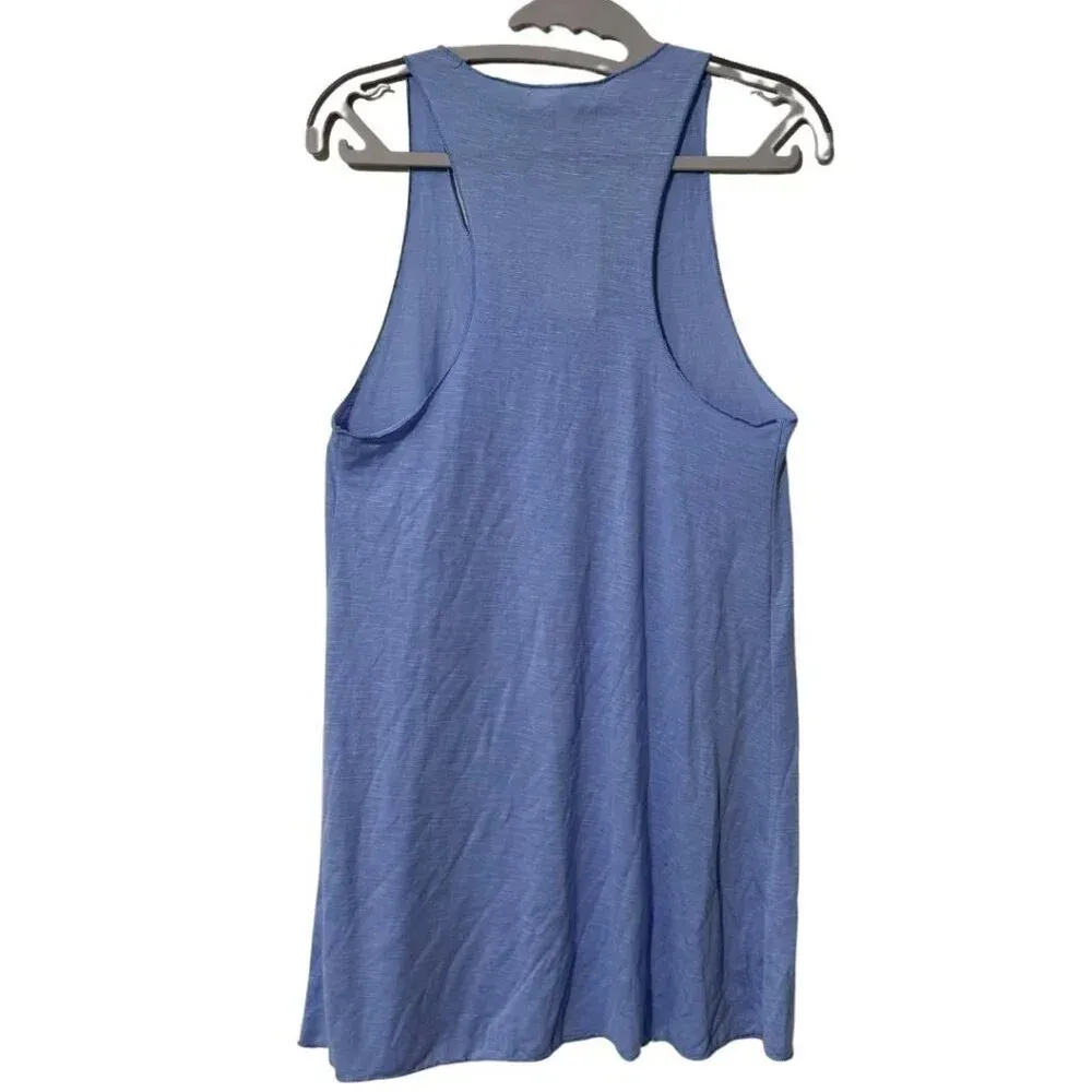 MIKEN SWIM Racerback Knit Swim Bathing Suit Cover Up Tank Dress NWT Small Blue - Image 5