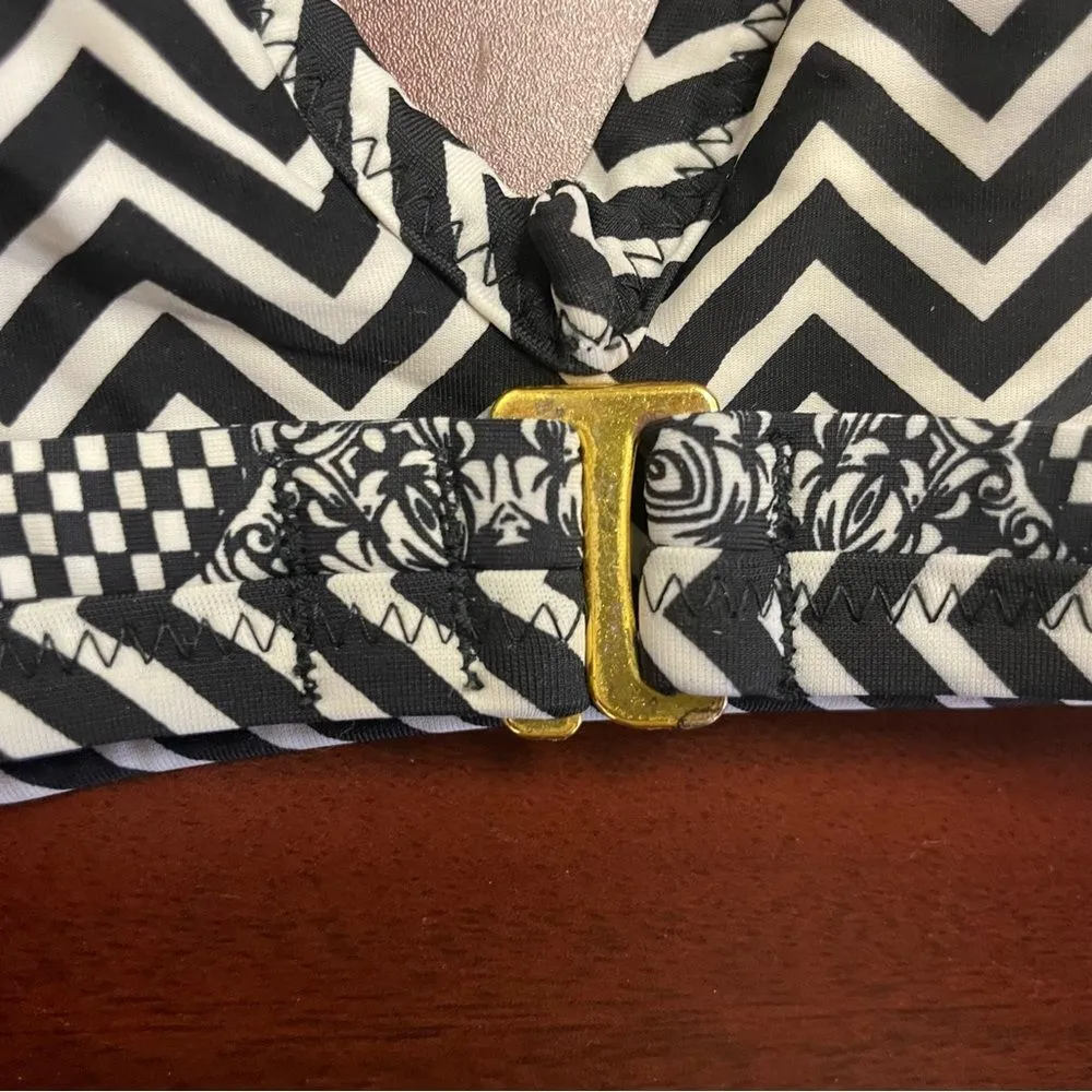 Red Carter Keyhole High Neck Mandala Swim Top - Image 5