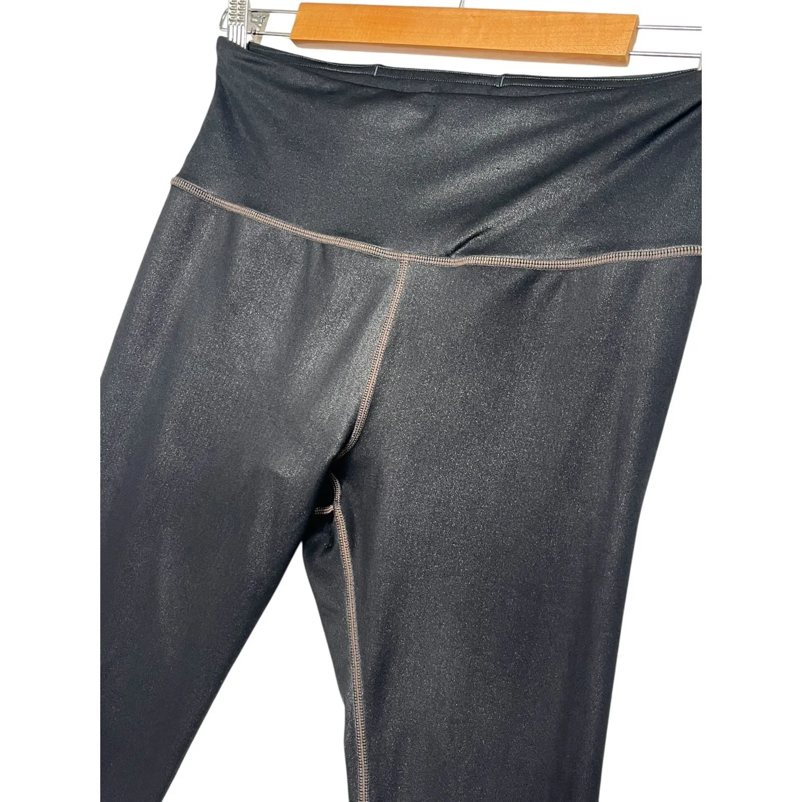 Athleta Leggings Womens Medium Black Elation Ultra High Rise Tight Pant Shimmer - Image 6