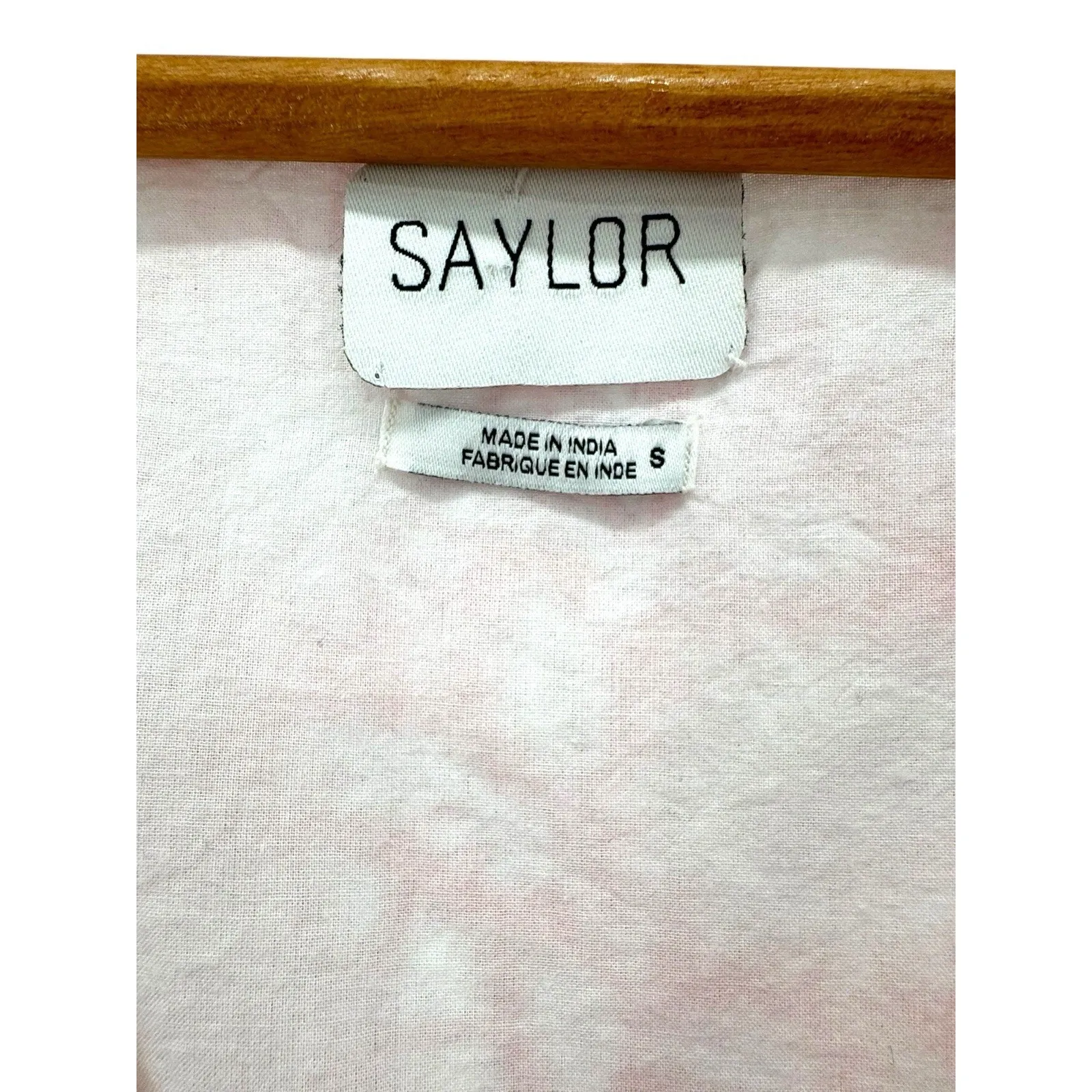 Saylor Leigha Mini Dress S‎ Pink Patchwork Puff Sleeve Tiered Boho Cottagecore - Image 3