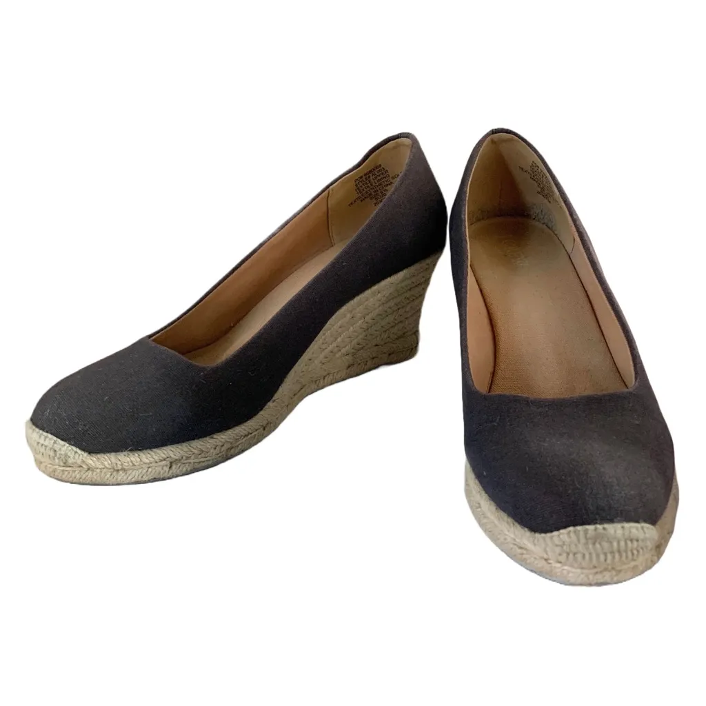 J. CREW GRAY "SEVILLE" CANVAS AND JUTE ESPADRILLE WEDGE HEELS (9.5) - Image 8