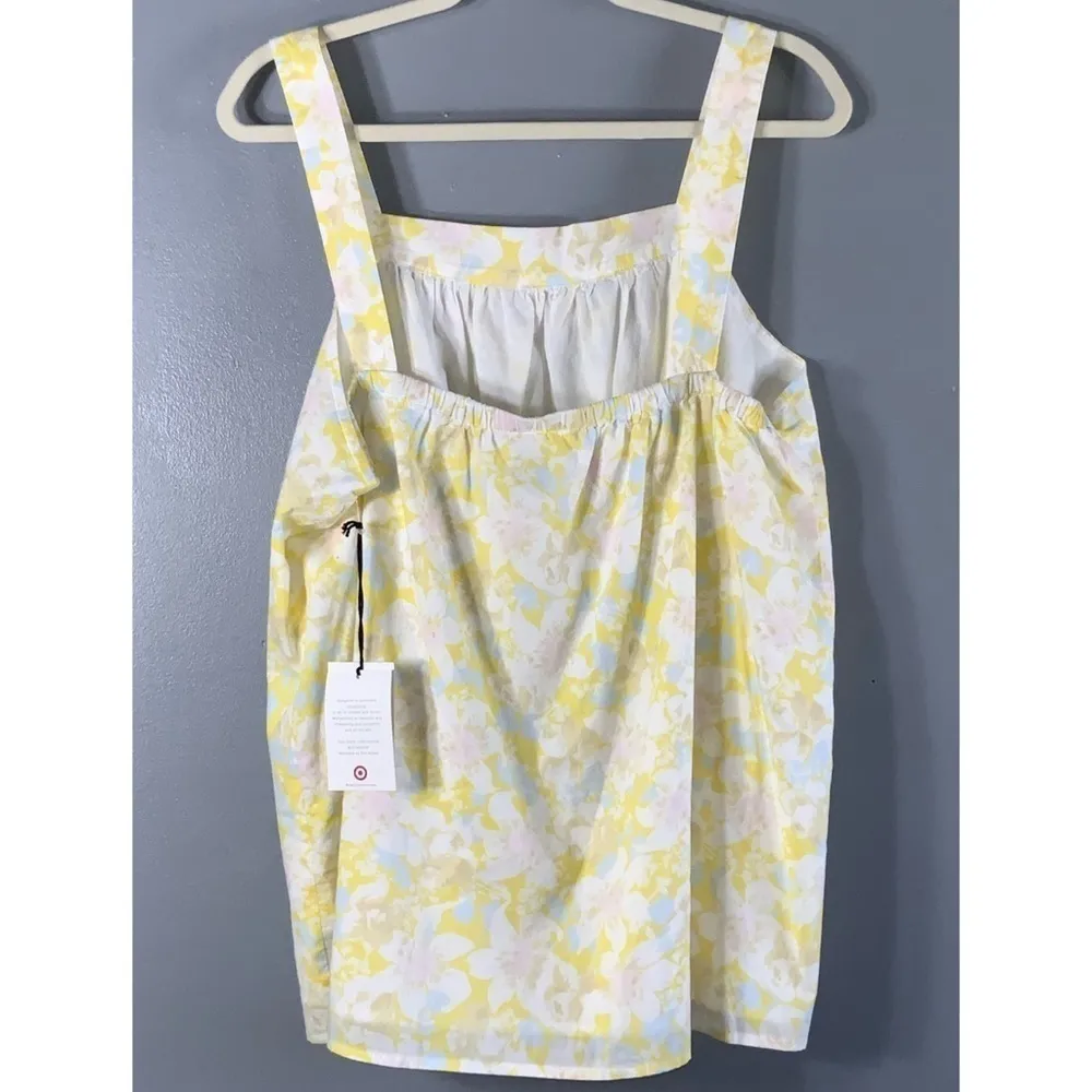 The Nines By Hatch Yellow White Powder Blue Floral Tank Top XL NWT Size undefined - Image 3