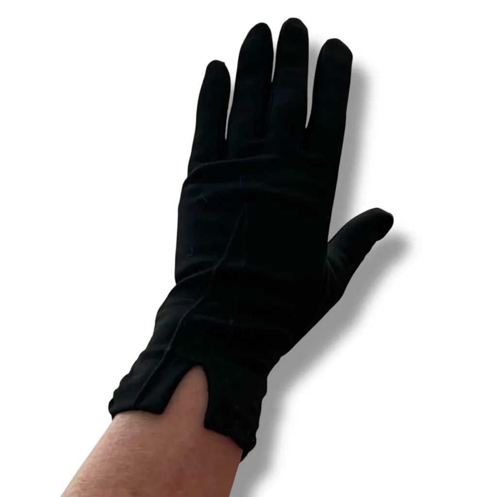 Vintage 50's 60's Black Nylon women's Gloves Sz 7 - Image 2