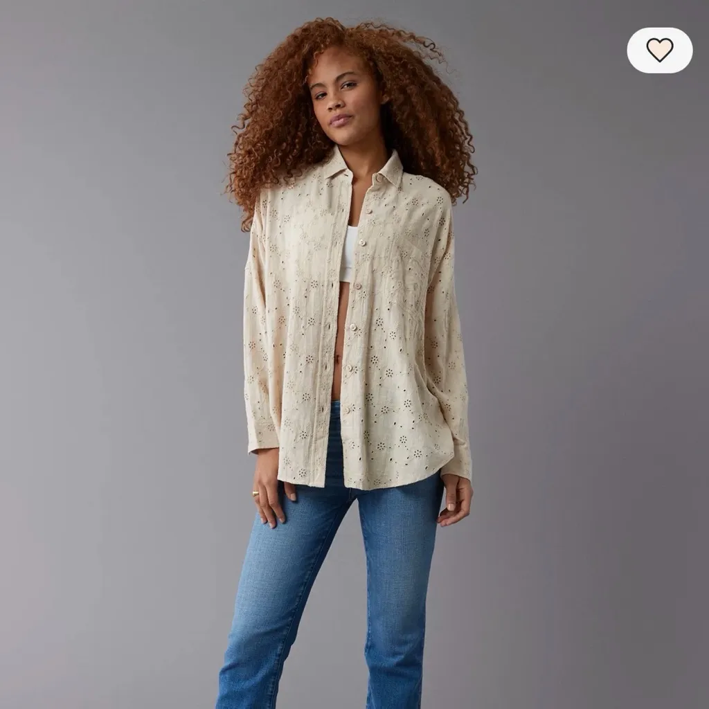 AE Go Big Oversized Eyelet Embroidered Shirt - Image 2