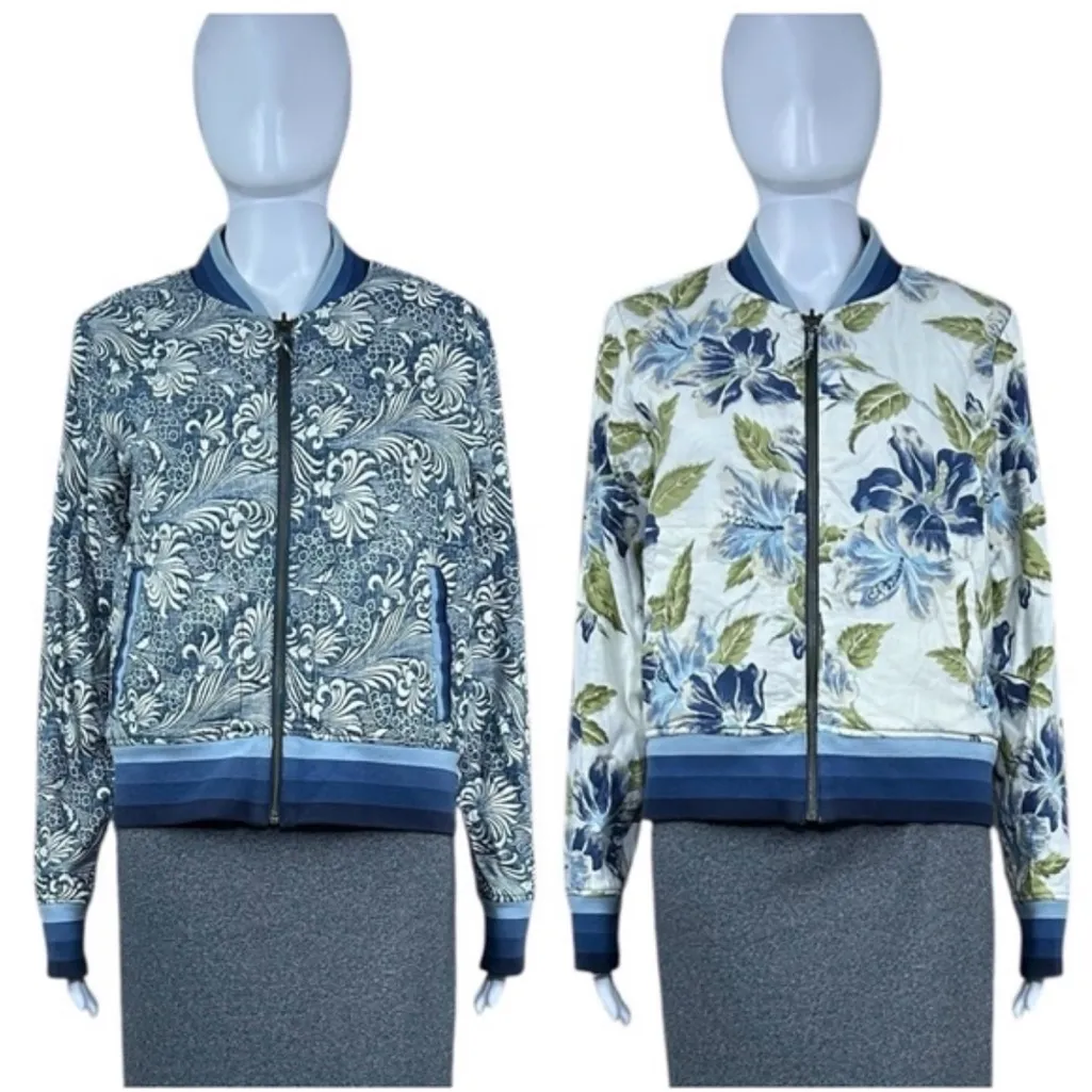 Faherty Reversible Linen Mandalay Bomber Jacket size large, new - Image 2