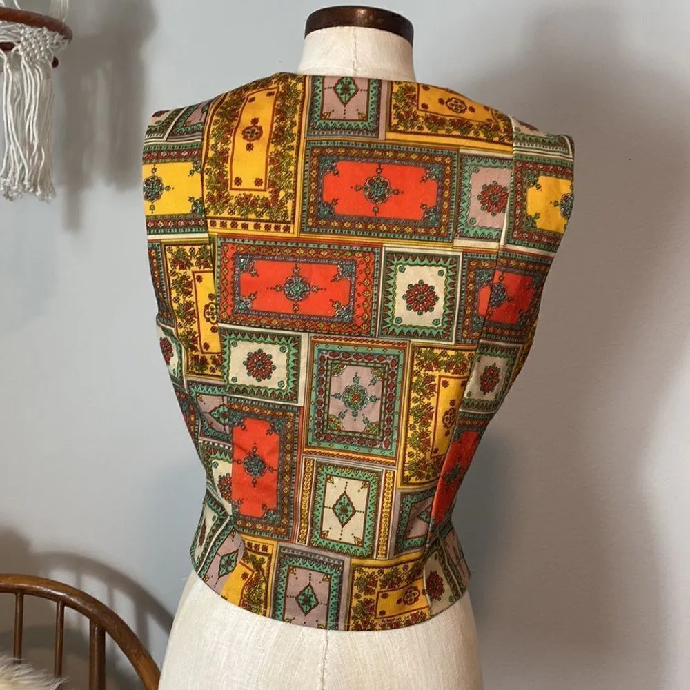 Vintage 70s patchwork inspired vest Red - Image 4