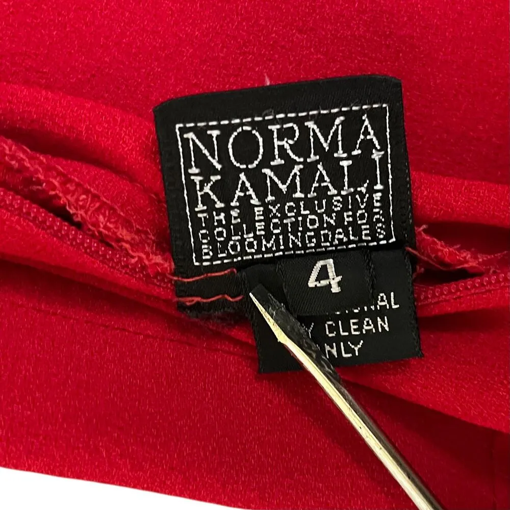 Vintage Norma Kamali x Bloomingdales 1980s Red Crepe Keyhole Pleated Jumpsuit - Image 5