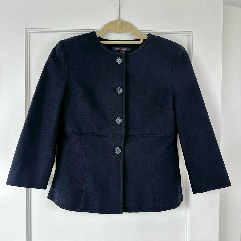 Brooks Brothers‎ Women's Navy Suit Jacket Blazer Button Lined Workwear Size 4 - Image 8