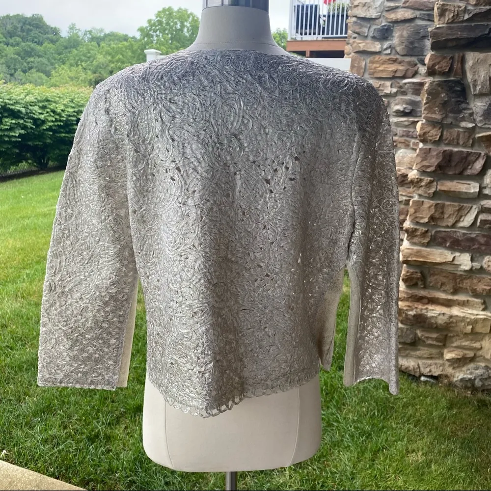 Nic & Zoe Shimmered Metallic Lace Jacket - Image 8