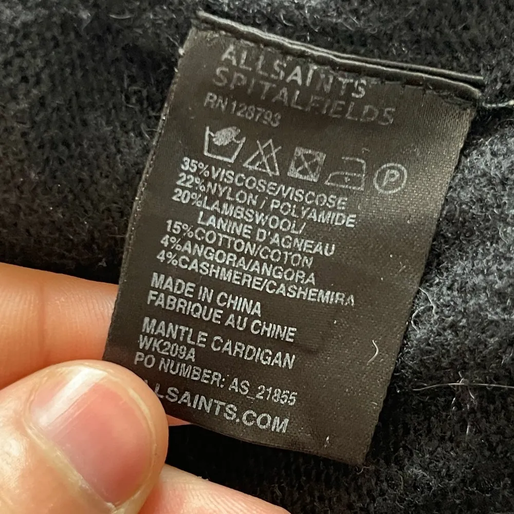 Mantle Cardigan women's wool open sweater size US 2 UK 6 black - Image 14