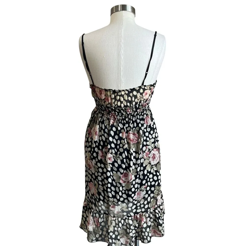 Y2K Papaya Polka Dot Floral Strappy Twee Mini Babydoll Mini Dress Size Small - Image 3