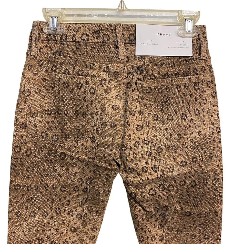 FRAME Le Crop High Waist Boot Snake Print Jeans - Image 8