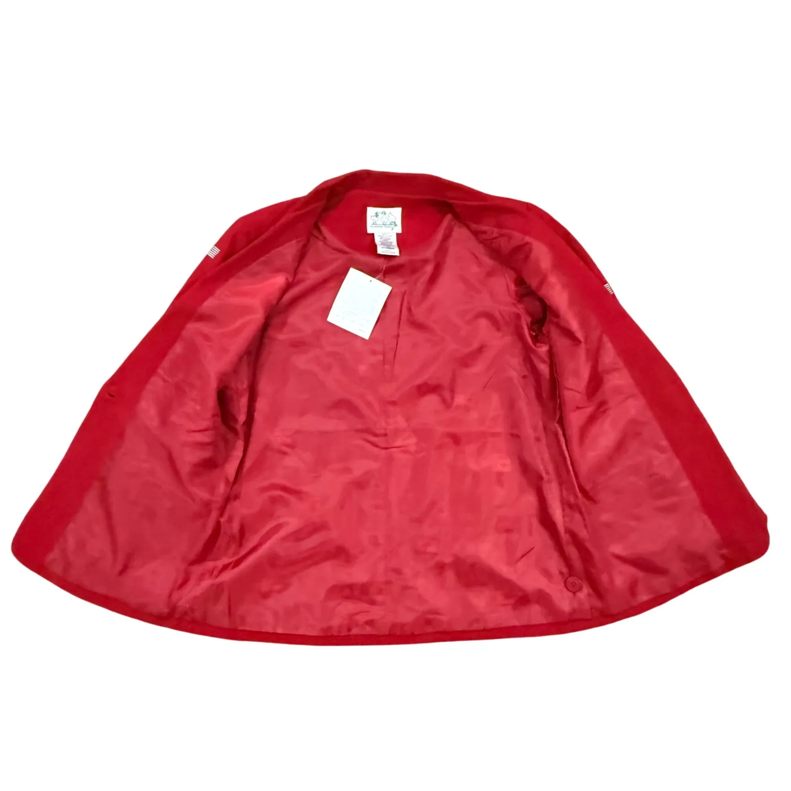 VTG 90s Quacker Factory Red Blazer with Embroidered American Flags Patriotic M Size M - Image 7