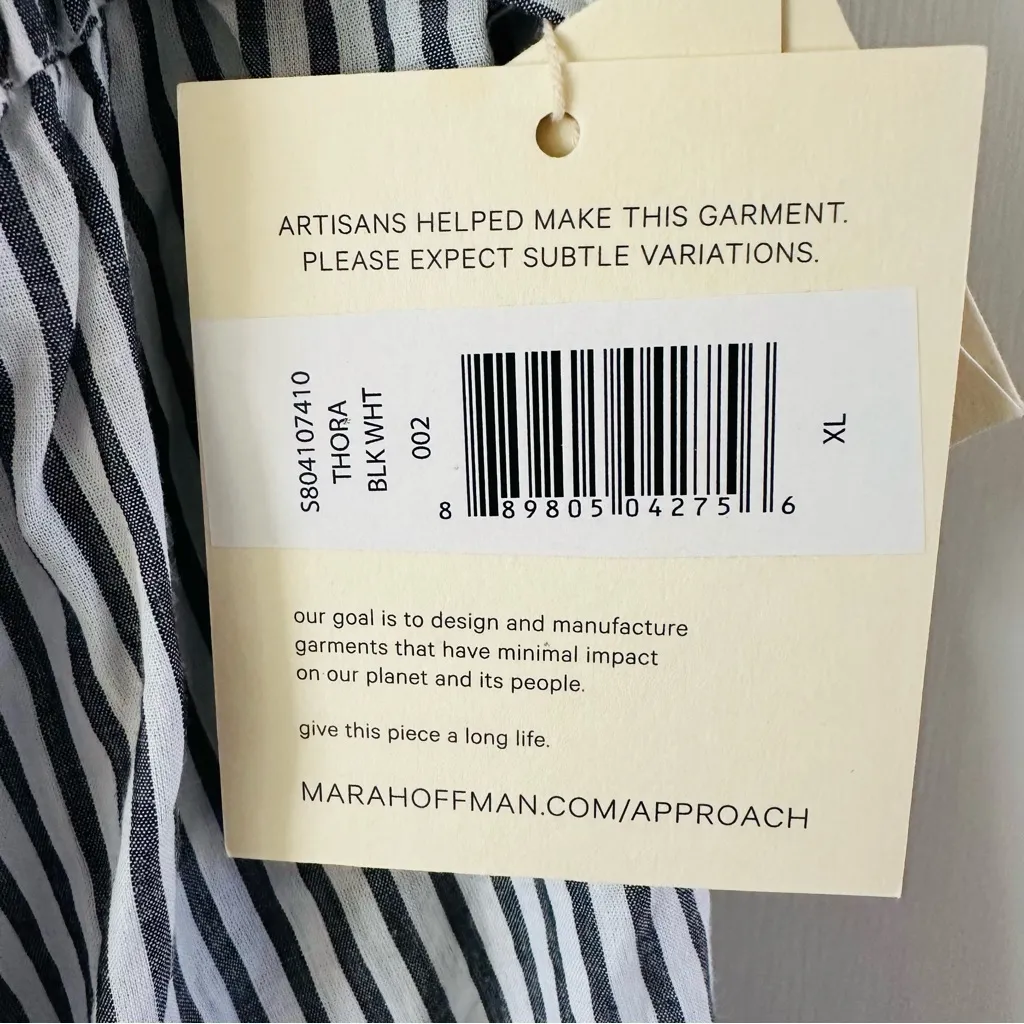 NEW! Mara Hoffman Swim Thora Striped Maxi Dress Wrap Tie Button Front Size XL - Image 10