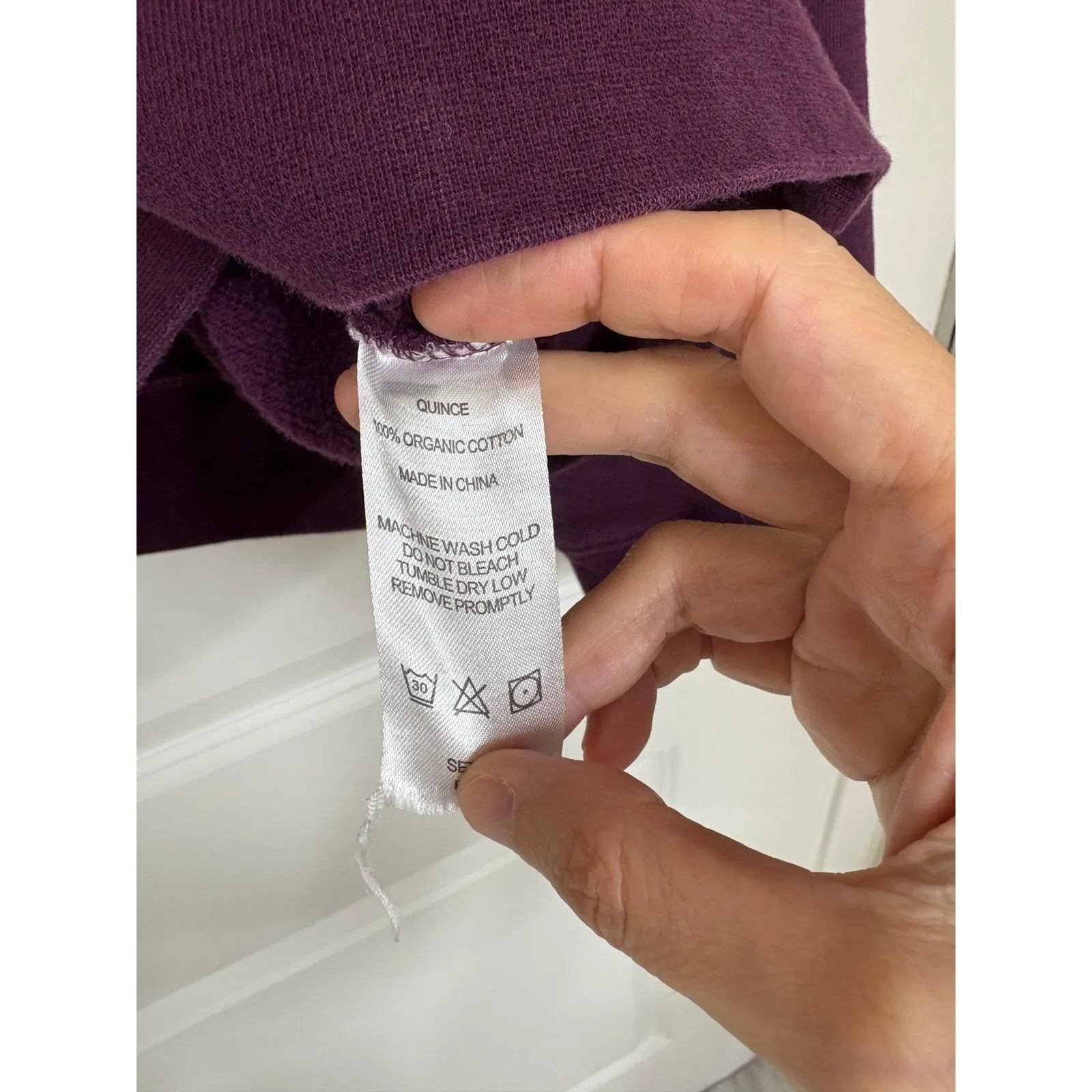 Quince maroon 100% organic cotton pullover sweater size M - Image 4