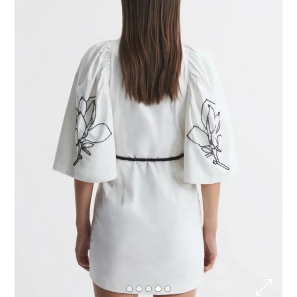 JOSLIN beaded 100% cotton shirt mini dress NEW White Size 2 - Image 7