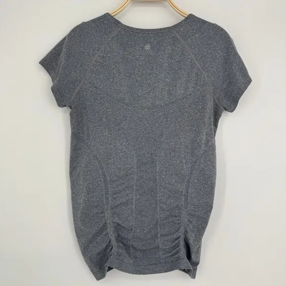 Athleta Scrunch Front Tee XL Gray‎ Short Sleeve Stretch Activewear Top Casual - Image 6