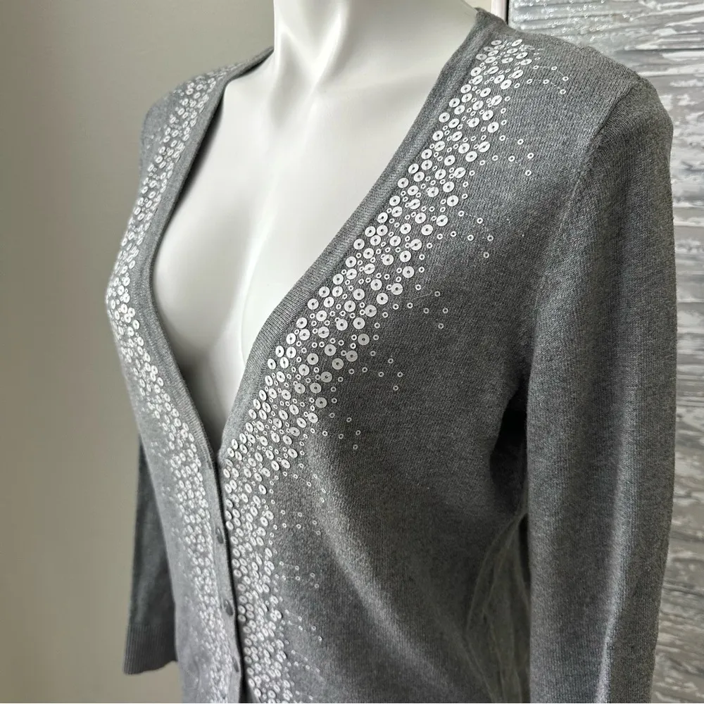 Ann Taylor LOFT Gray Women’s Cardigan Size M - Image 6