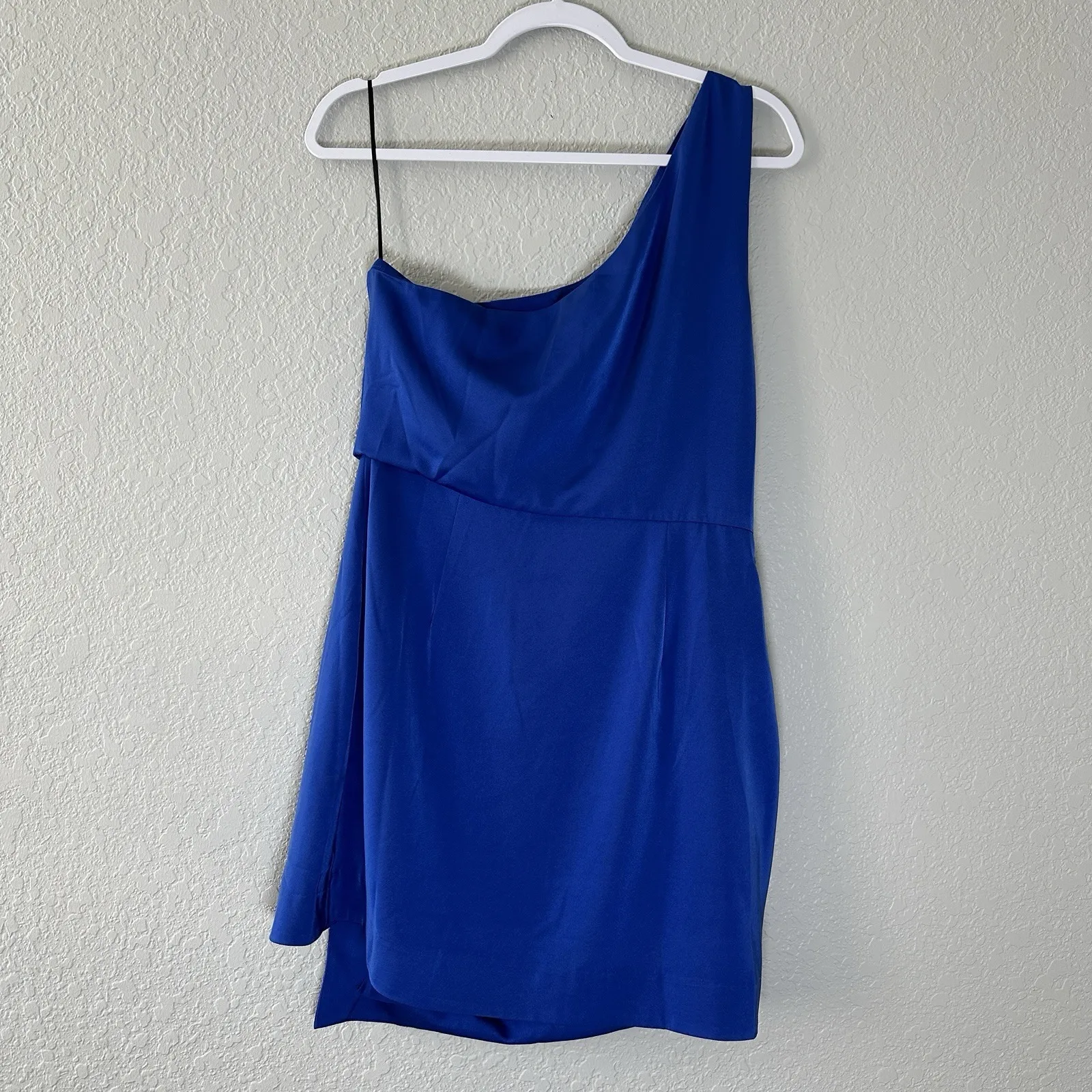 NBD X Revolve 2024 Tere Mini Dress‎ Bright Cobalt Blue One Shoulder Women's SZ L - Image 5