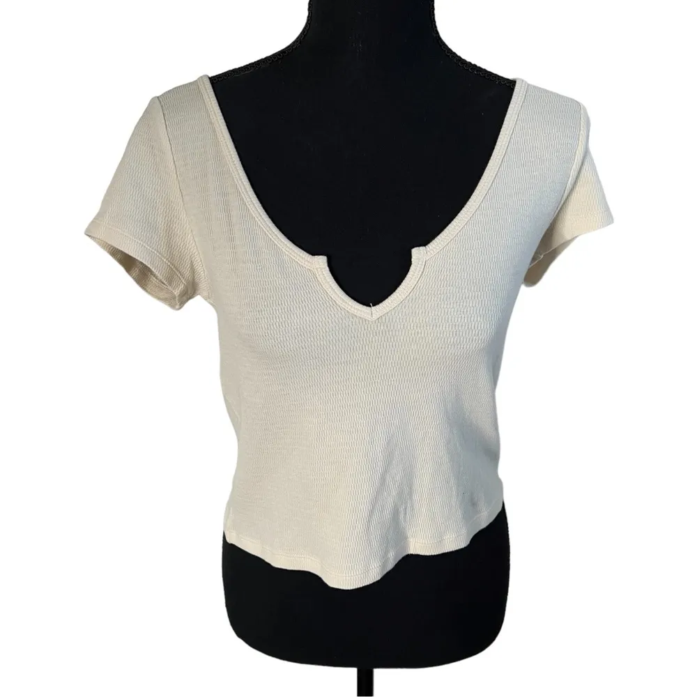 Fellin’ Good Knit Baby Short Sleeve T-Shirt Vintage Vanilla Medium Women’s - Image 2