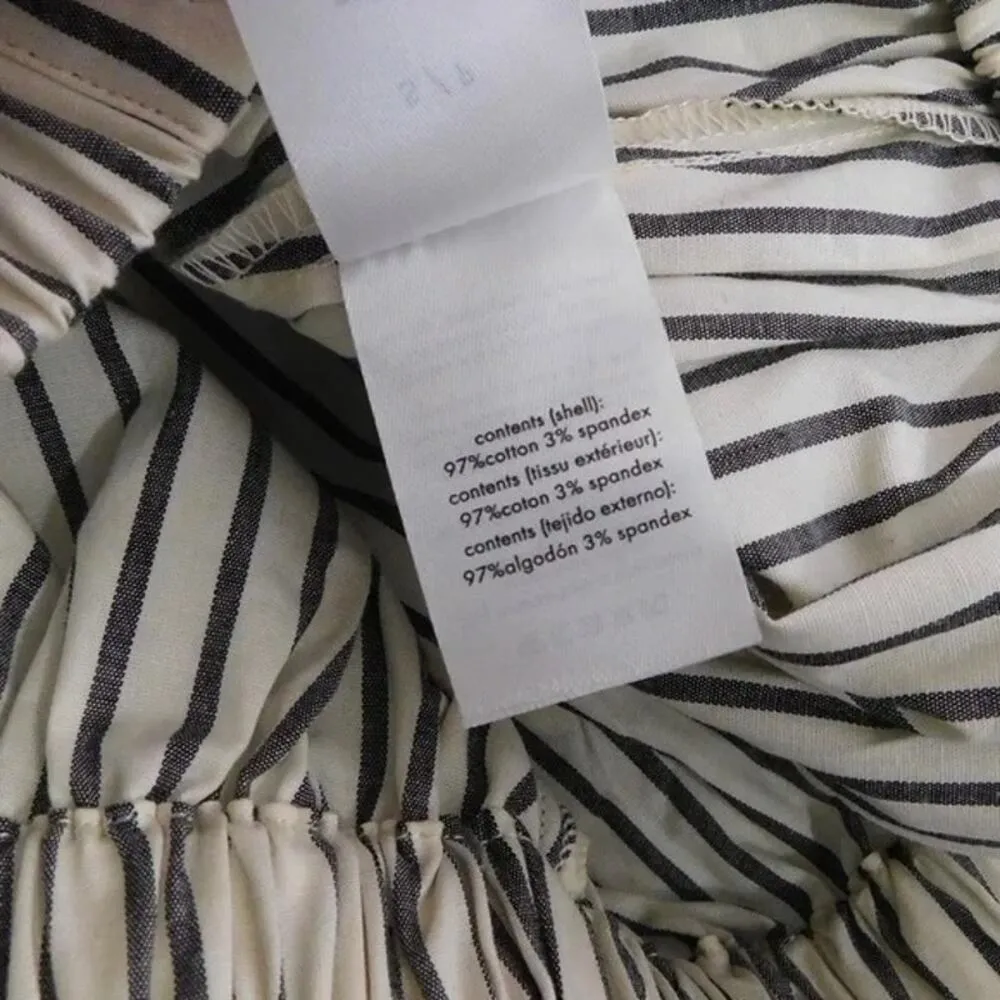 NWT Weworewhat Cropped Sleeveless Popover Shirt Small Antique White Grey Stripe - Image 9