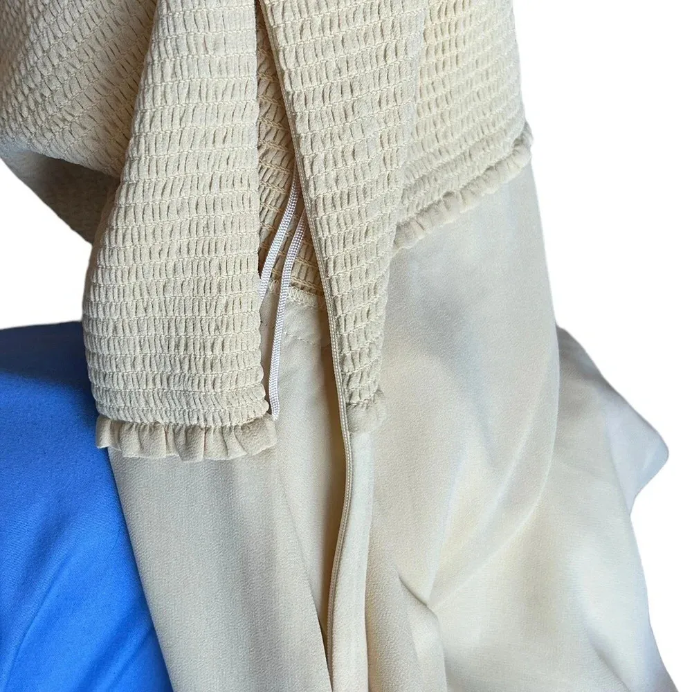 Aritzia Wilfred Villa Dress Wheat Yellow Smocked Puff Sleeve Dress Size S​ - Image 9