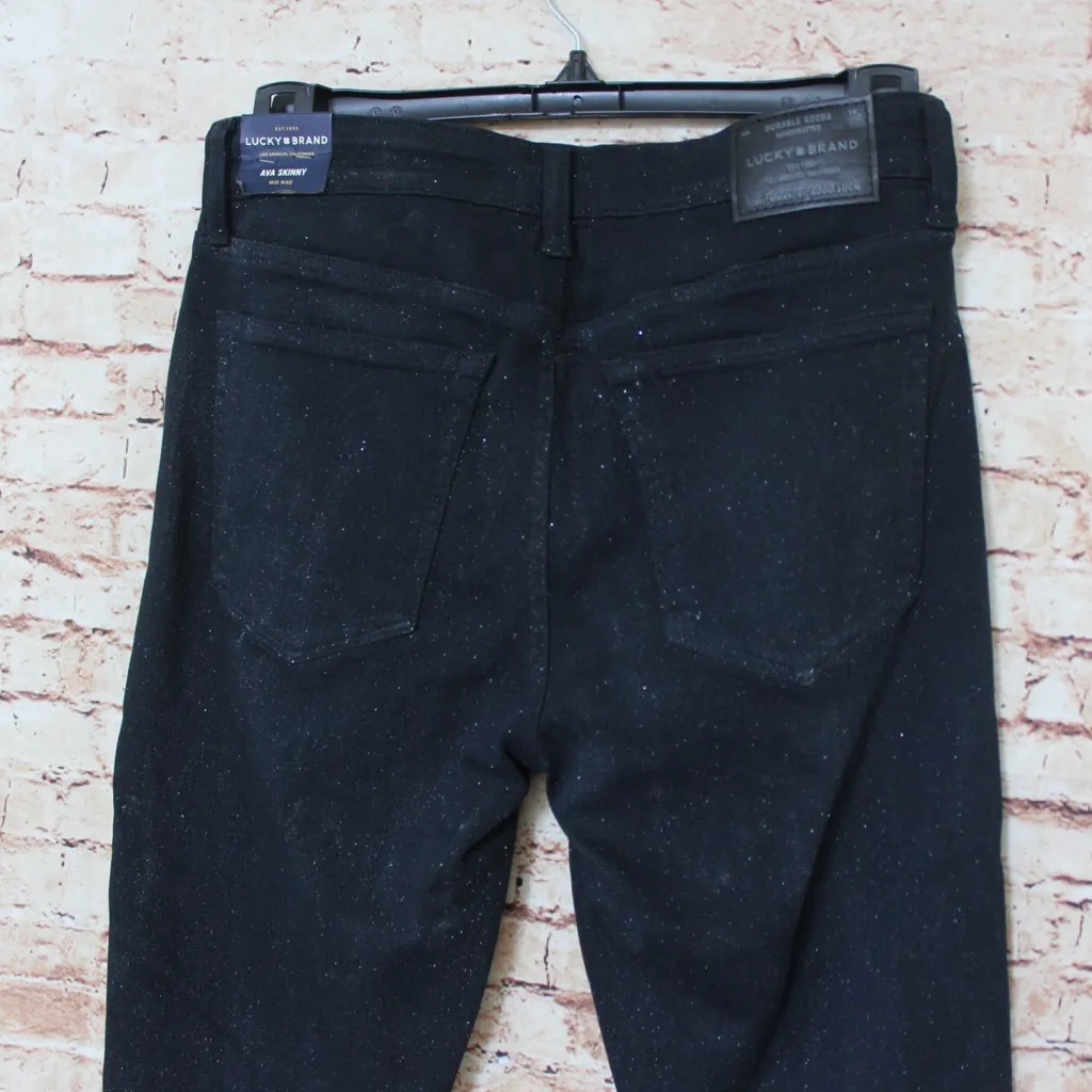 Lucky Brand | Ava Mid-Rise Sparkly Skinny Jeans - Image 5