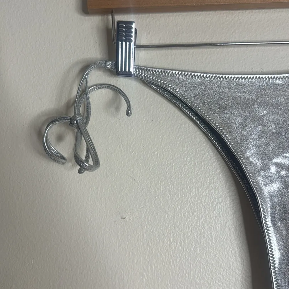 Skims metallic swim tie bikini bottom in nickel size XL - Image 6