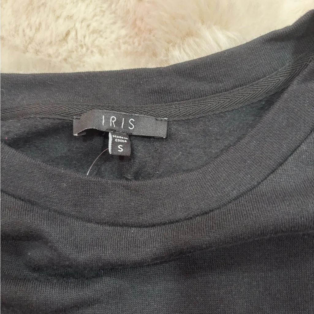 Iris Black Crew Neck Top - Image 2