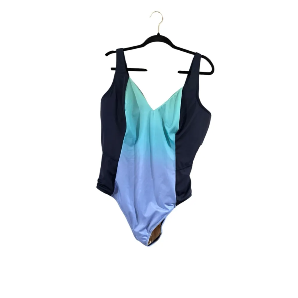 Women's LIVI for Lane Bryant Plus Size 18 Ombre One Piece Swimsuit Blue - Image 10