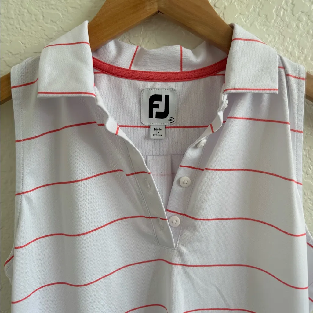 FootJoy Titleist Golf Racerback Pinstripe Tank Women Size XS Pink White - Image 8