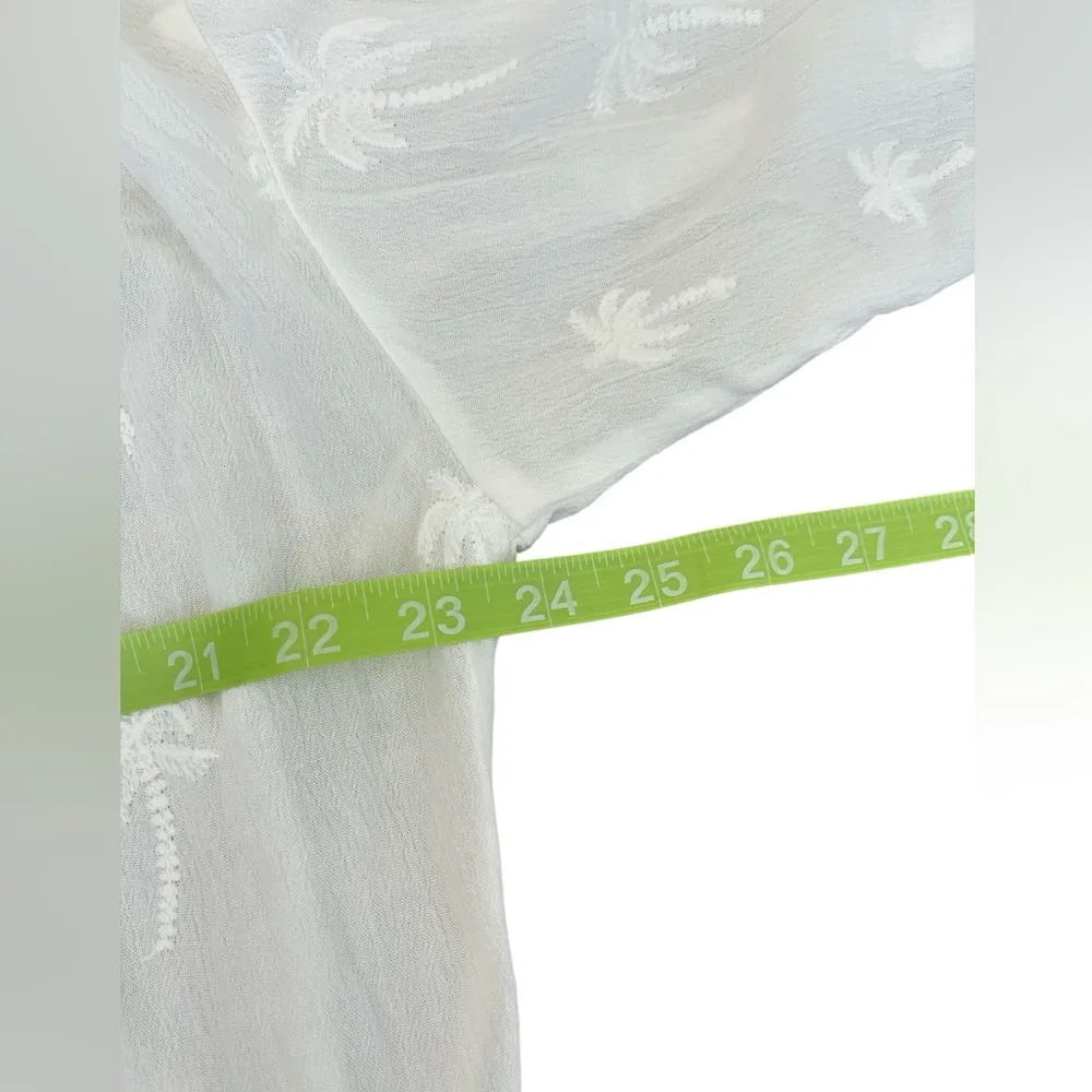 NEW Z Supply Lightweight Palm Tree Design Button Front White Blouse Size M - Image 11