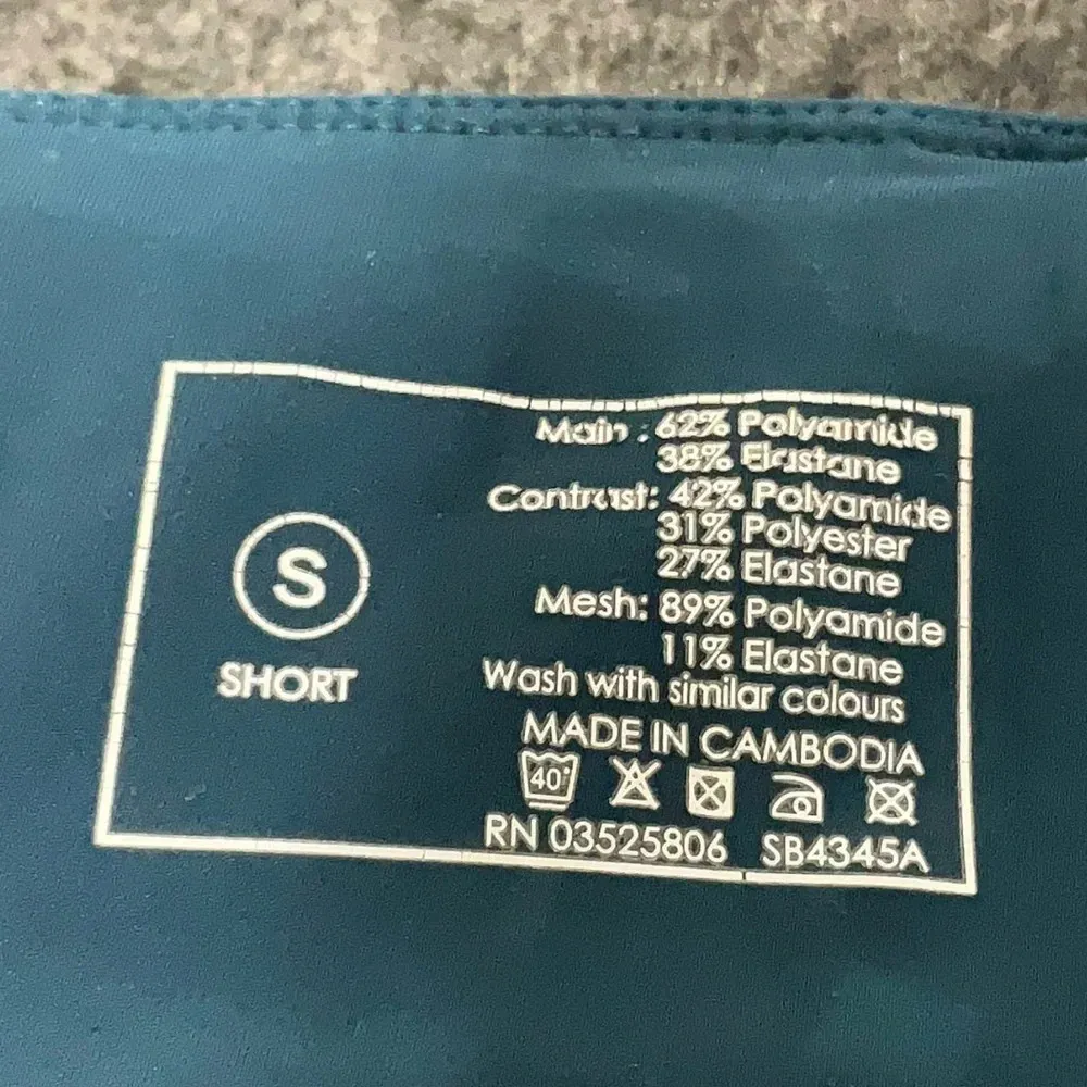 Sweaty Betty Power Mesh Leggings Teal Beetle Blue Size S Small Short Yoga Sporty - Image 6