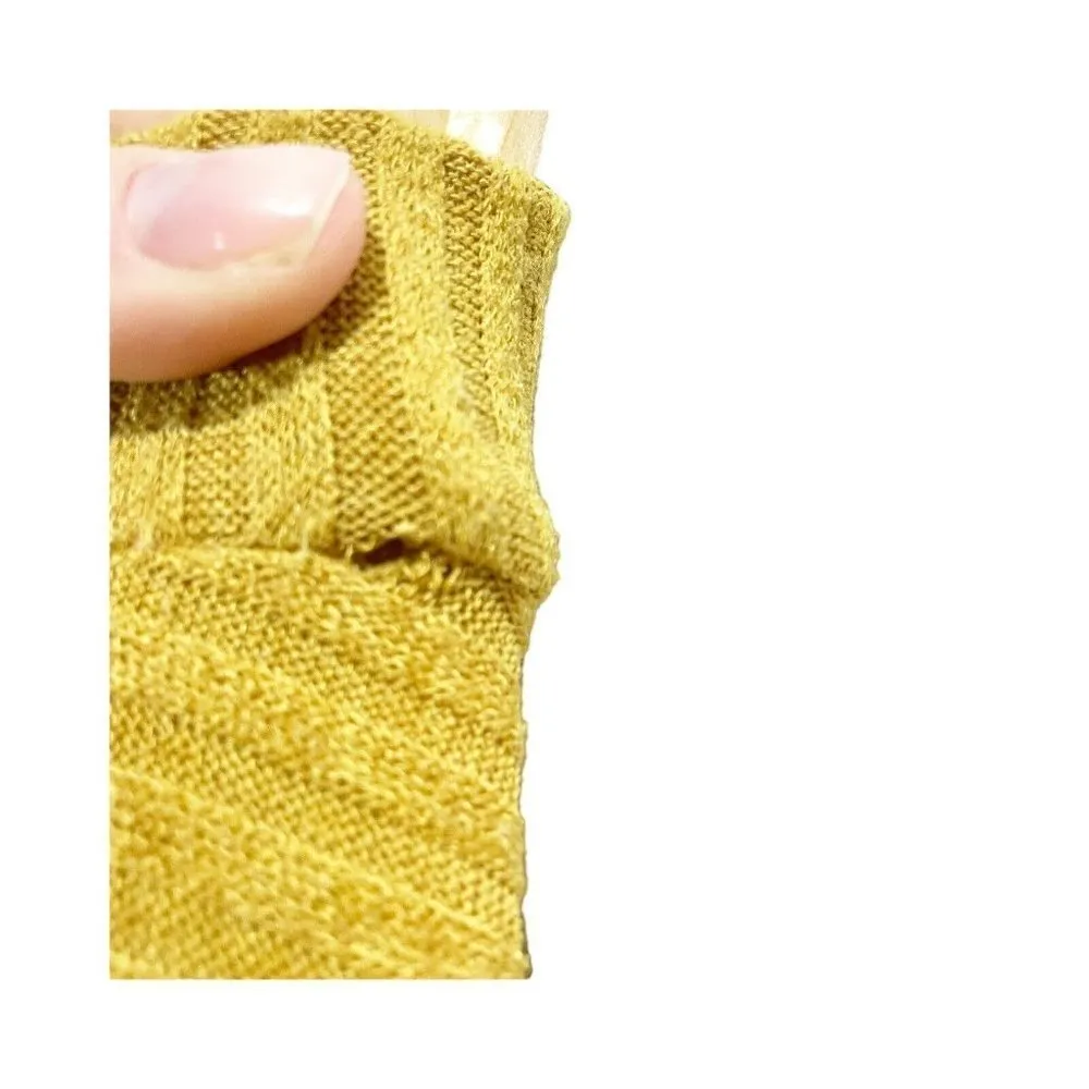 MOD On Trend Mustard Yellow Long Sleeved Sweater Dress M Ribbed Stretch Pockets - Image 7