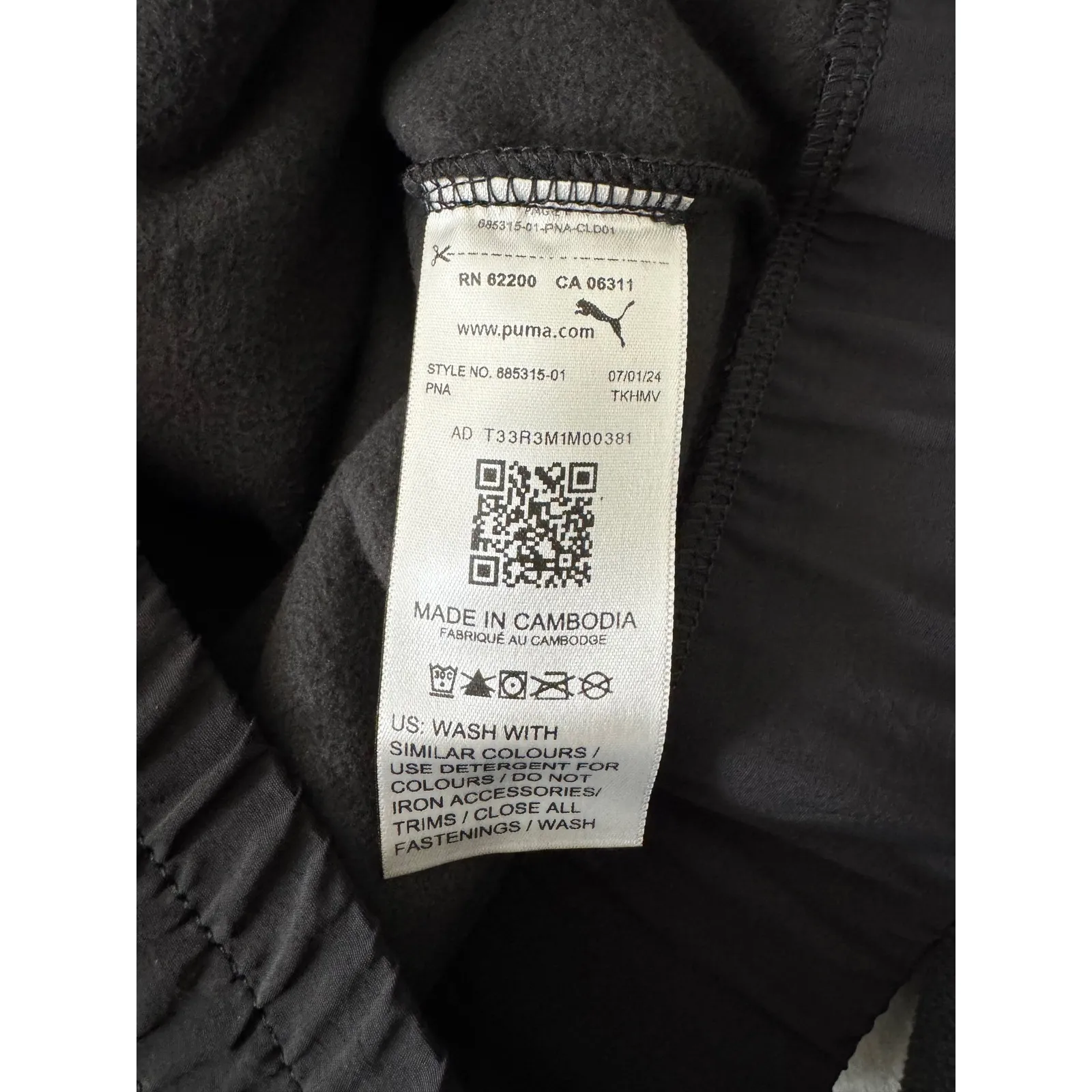 Puma Full‎ Zip Hoodie Jacket Women's M Black Fleece Activewear Casual - Image 7