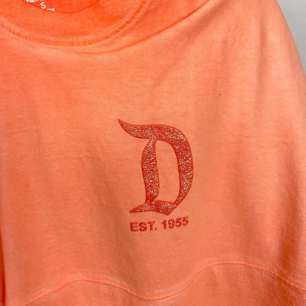 Disneyland Coral Spirit Jersey Shirt Top Ombre Glitter Ariel's Grotto Sz Small - Image 4