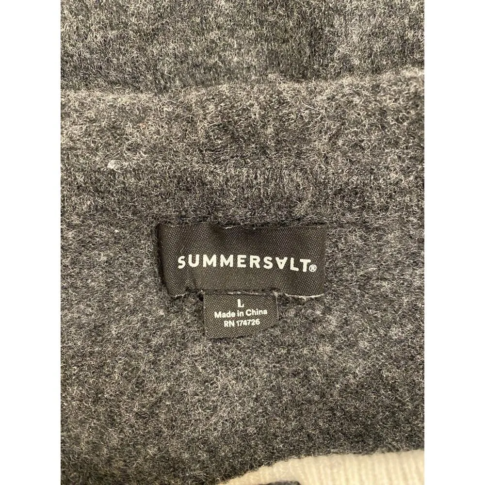The Coziest Cashmere Blend Hoodie in Charcoal & White Sand Sz Large - Image 8