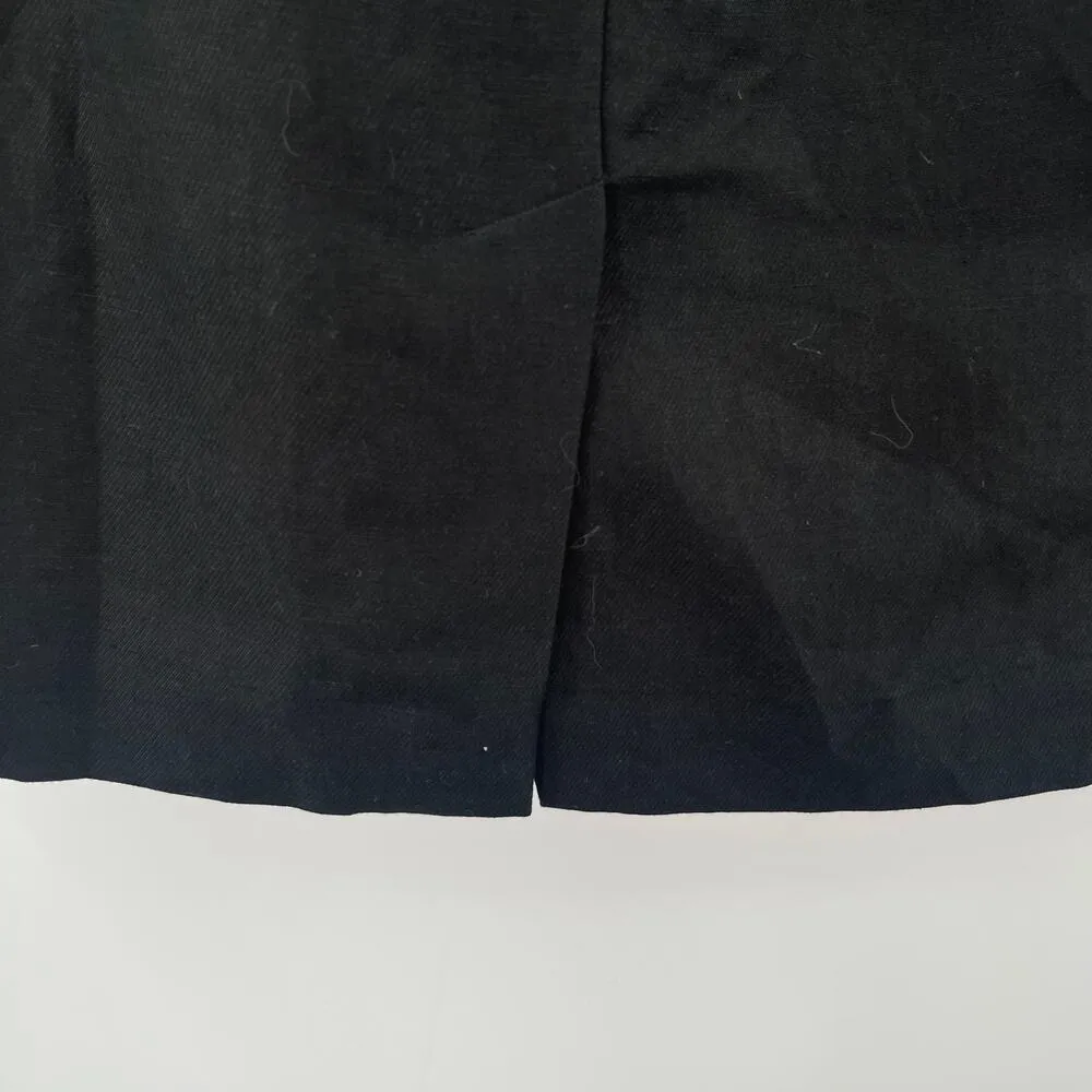 LOFT ANN TAYLOR Skirt Size 4 Linen Blend Black Tie Belt Business Casual Office - Image 9