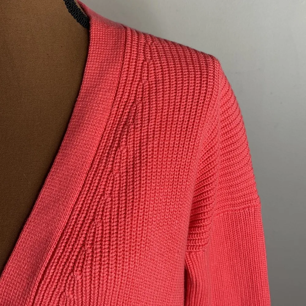 J Crew chunky V-neck cotton cashmere blend cardigan sweater in poppy size XXS - Image 9