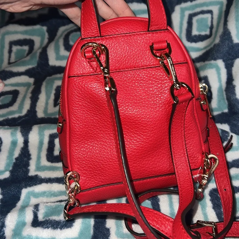 Michael Kors Red Mini Backpack - Image 5