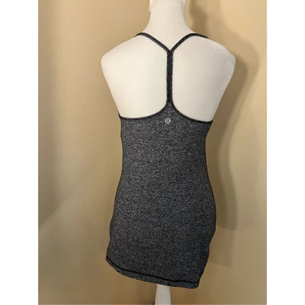 Lululemon Heathered Black Power Pose Athletic Tank Top Size 6 - Image 2
