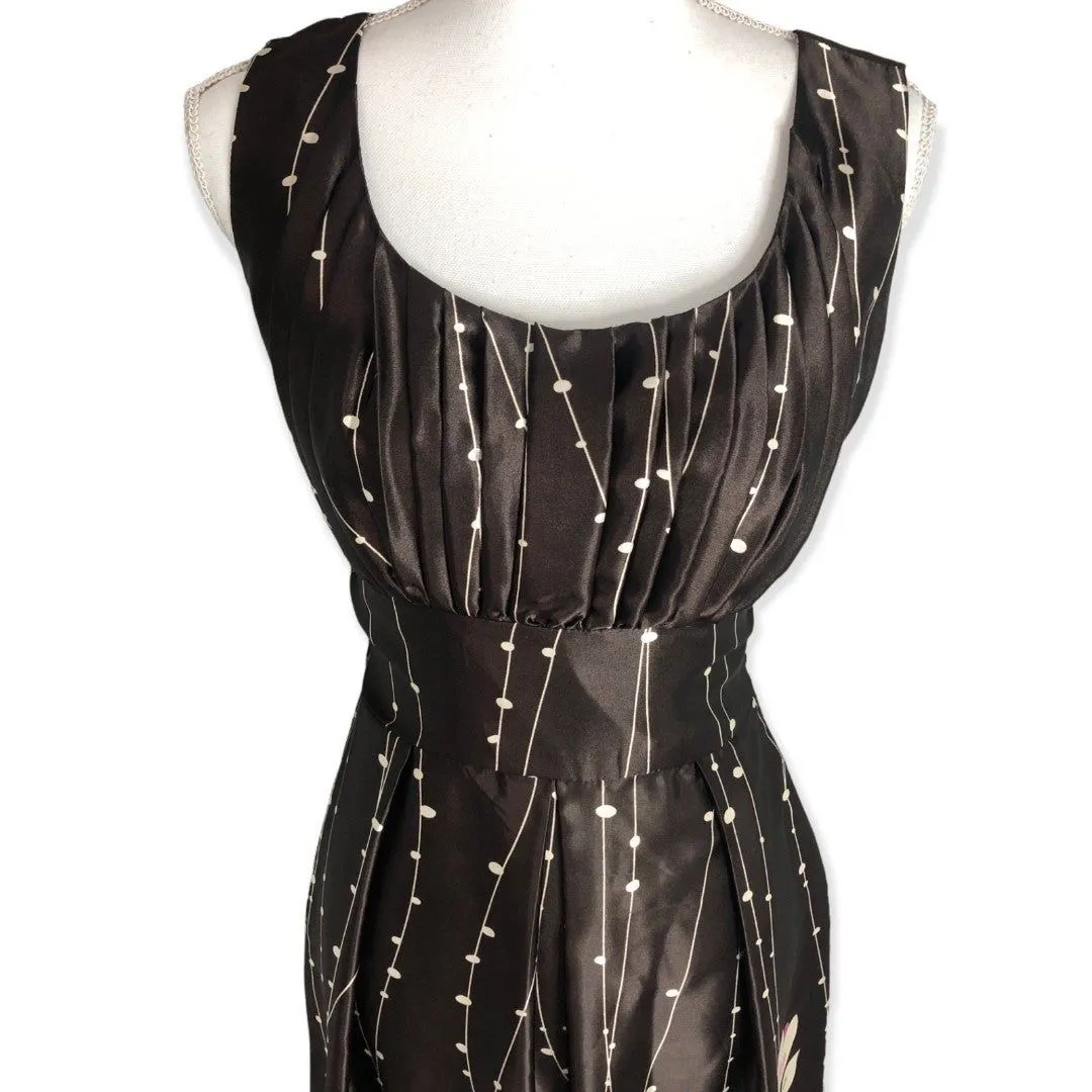 Dressbarn Satin Floral Pleated Midi Dress - Image 2